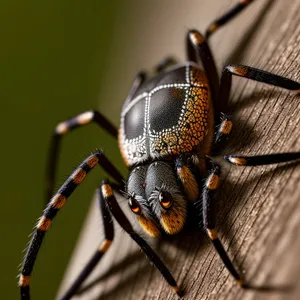 Long-Horned Beetle Closeup: Majestic Black Arachnid Bug