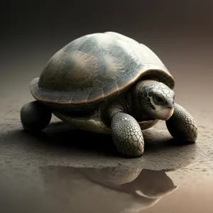 Protected Shell: Captivating Box Turtle in Aquatic Habitat