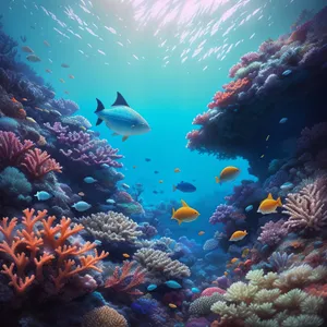 Colorful Coral Reef Life Beneath the Sunbeam