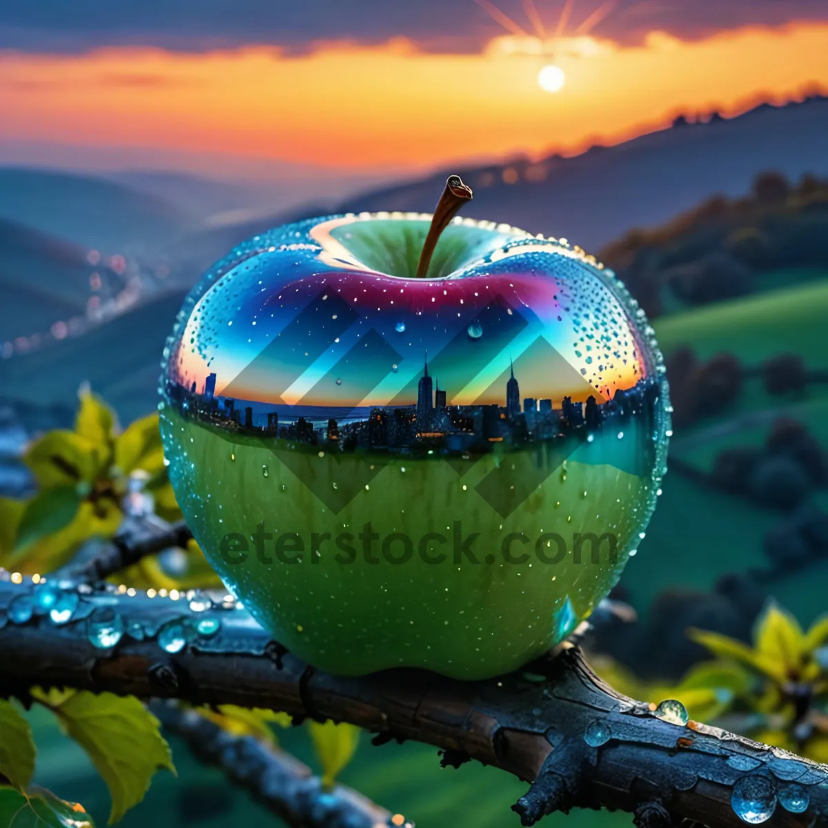 Picture of juicy red delicious apple for healthy eating