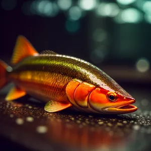 Vibrant Goldfish Swimming in Aquarium