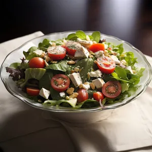 Fresh Vegetable Salad with Cherry Tomatoes and Cheese