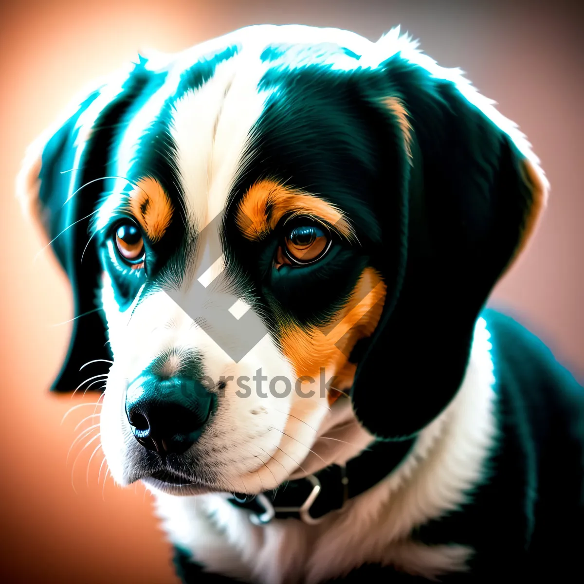Picture of Adorable Swiss Mountain Dog Puppy - Purebred Studio Portrait