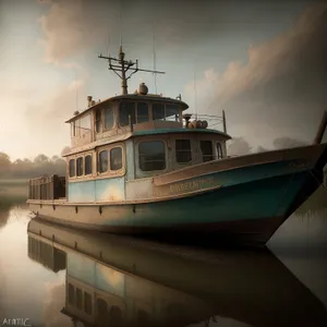 Nautical Transportation: Fishing Boat at Marina