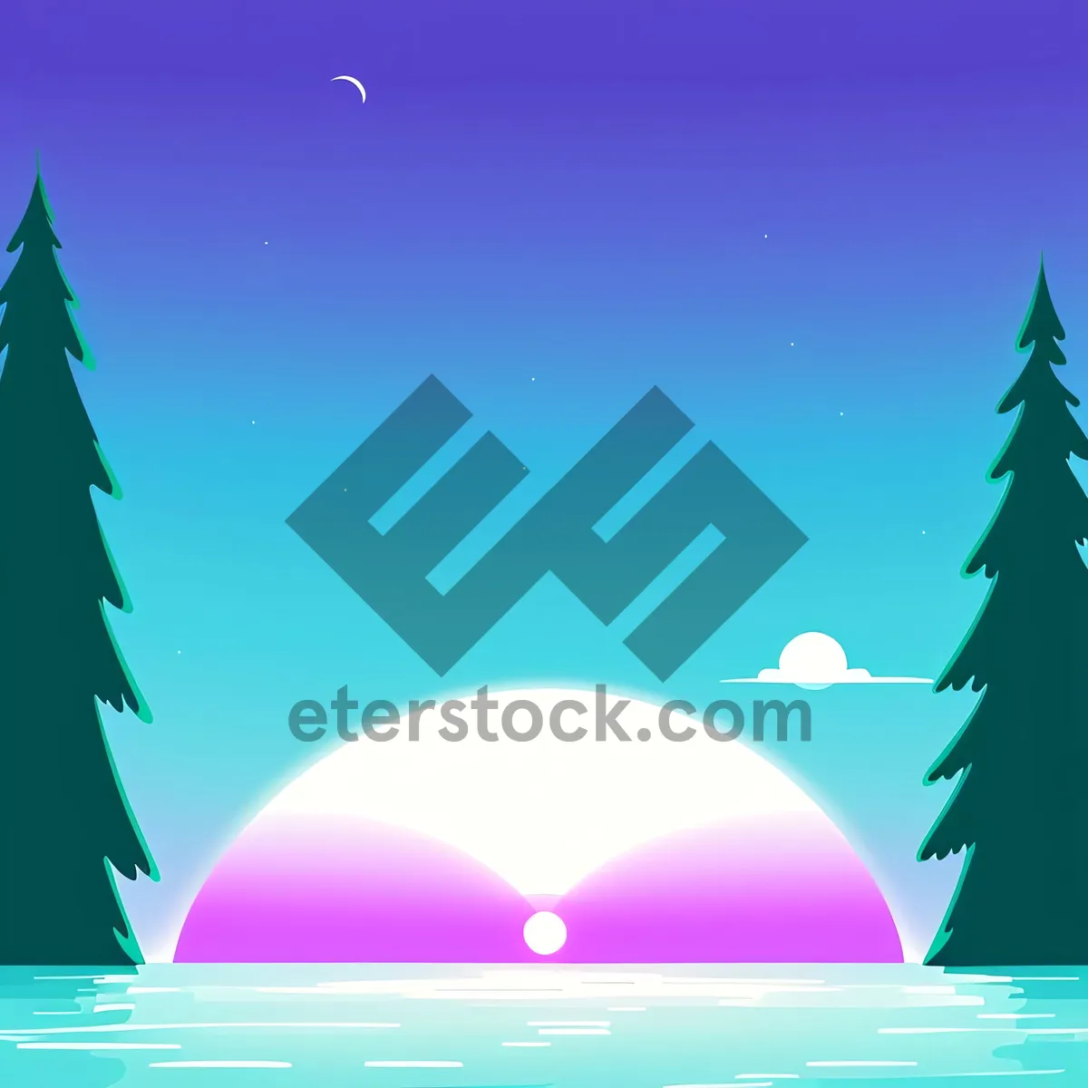 Picture of Winter Night Sky Snowflake Celebration