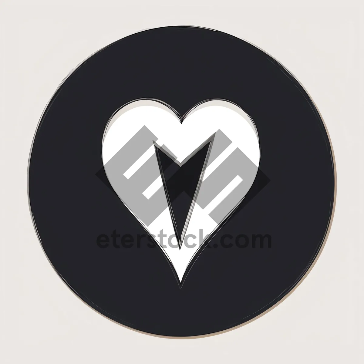 Picture of Shiny Black Heraldry Icon with Round Button Design