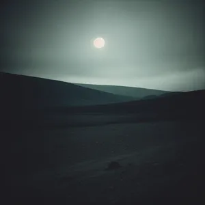 Serenity at Twilight: Desert Horizon's Golden Glow