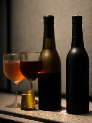 Vintage Wine Bottle and Glasses for Celebration