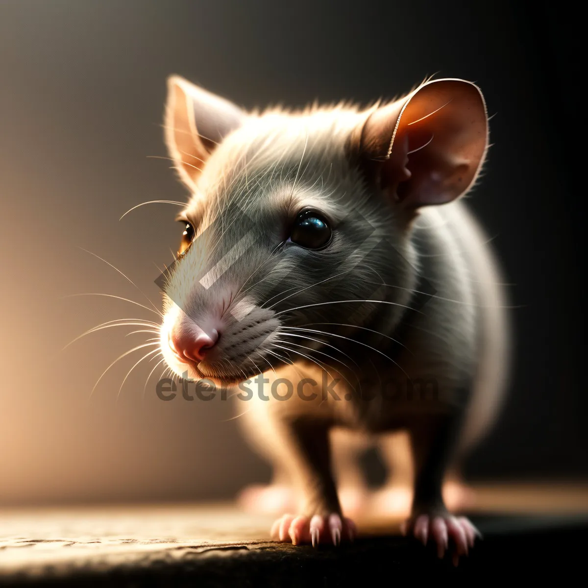 Picture of Furry Rodent with Whiskers and Fluffy Fur