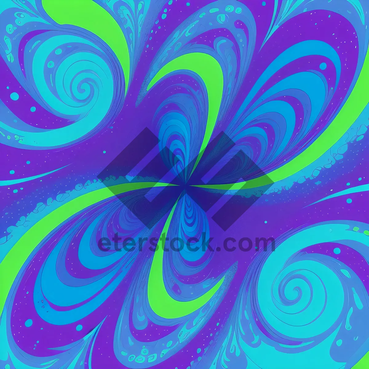 Picture of Colorful Digital Fractal Wave Pattern - Abstract Art