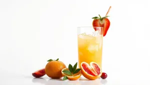 Refreshing citrus cocktail with ice and lemon