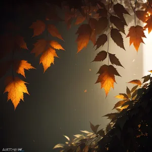 Autumn Maple Tree Silhouette at Sunset