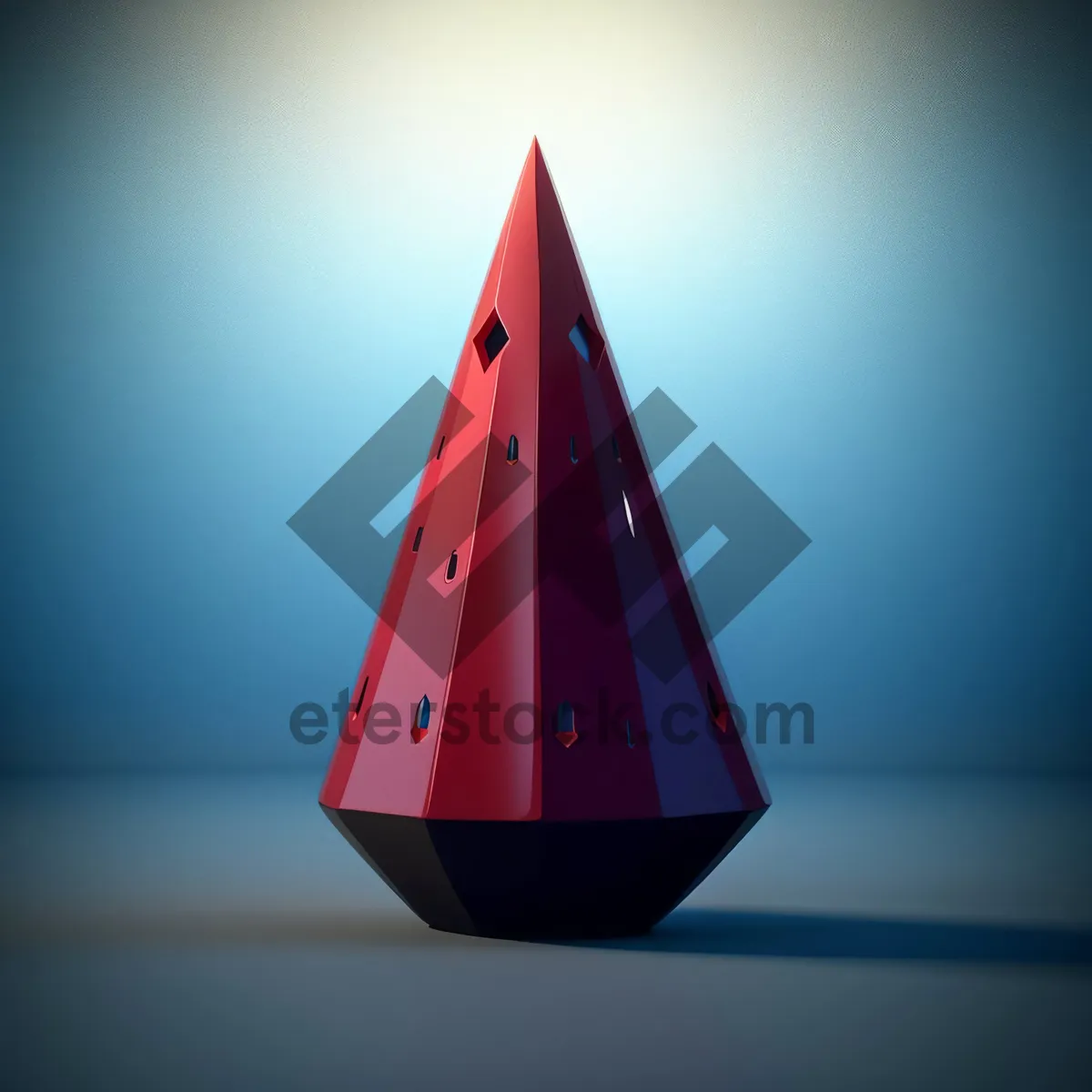 Picture of 3D Cone Symbol Icon Sign