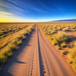 Sunset Road in the Countryside