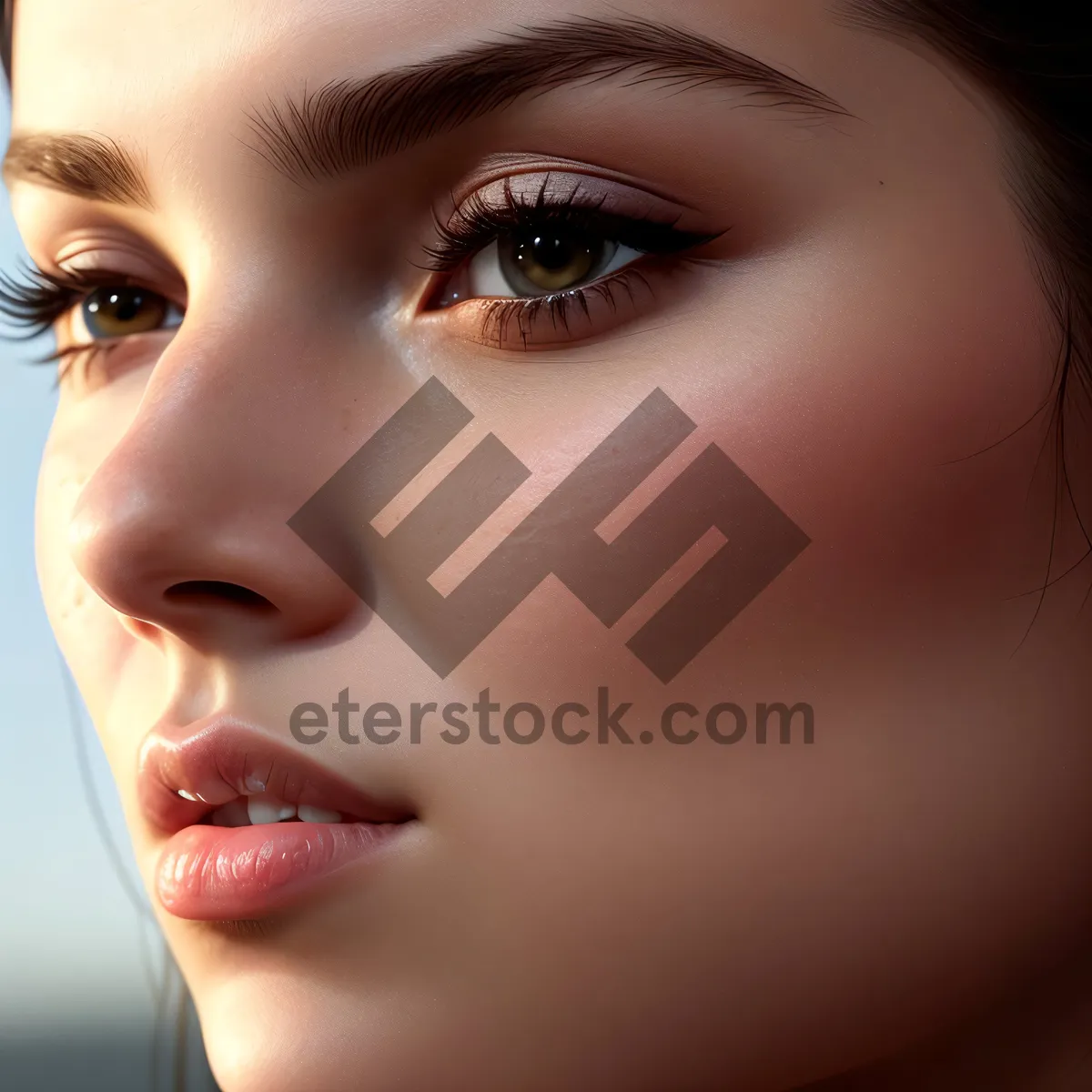 Picture of Seductive beauty: Attractive closeup of model's luscious lips