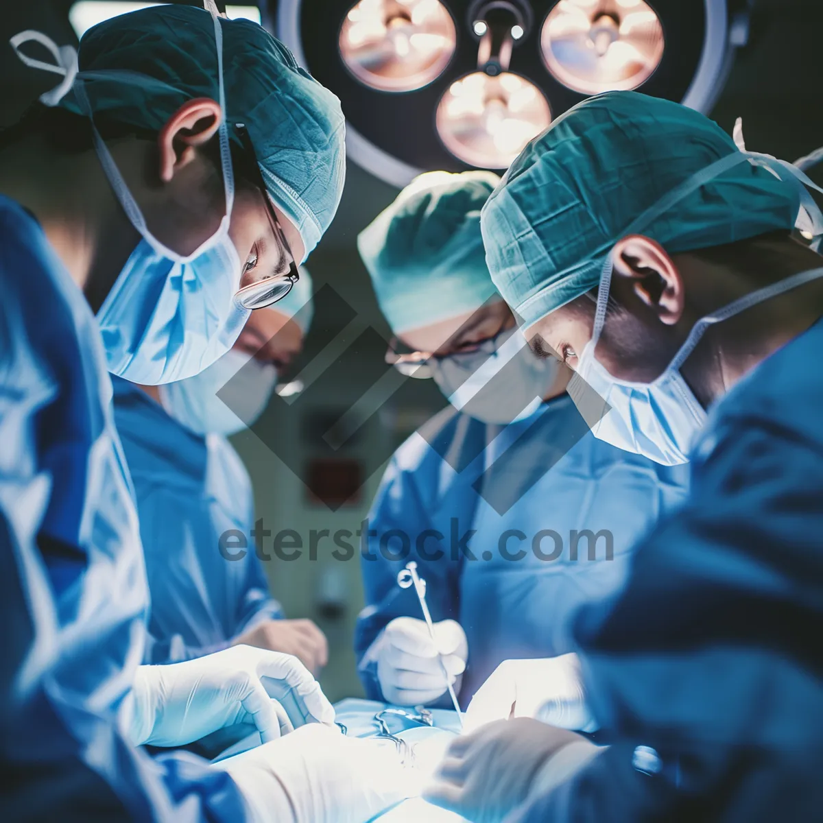 Picture of Happy male doctor with stethoscope in hospital clinic