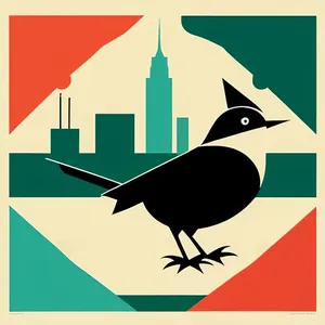 Silhouette of Artistic Design Icon: Symbolic Flag Sign