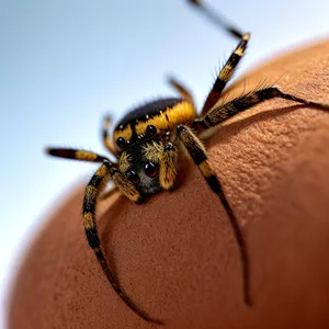 Close-up of Black Widow Spider and Tick