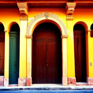 Ancient Church with Ornate Door and Historic Architecture