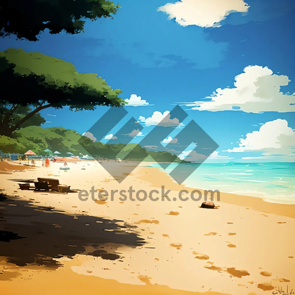Picture of Tranquil Tropical Beach Paradise with Turquoise Waters