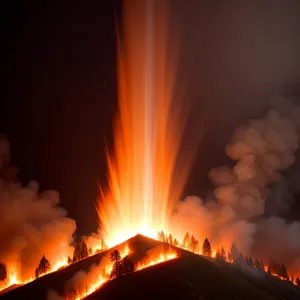 Blazing Volcanic Mountain: A Fiery Inferno