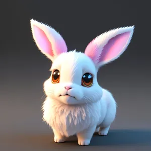 Cute Fluffy Bunny with Adorable Ears