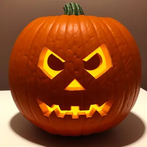 Spooky Halloween Jack-o'-lantern with a glowing smile