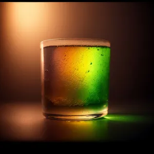 Frothy Lager in Glass at a Lively Pub