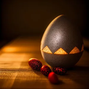 Festive Egg-Shaped Ball with Symbolic Bangles