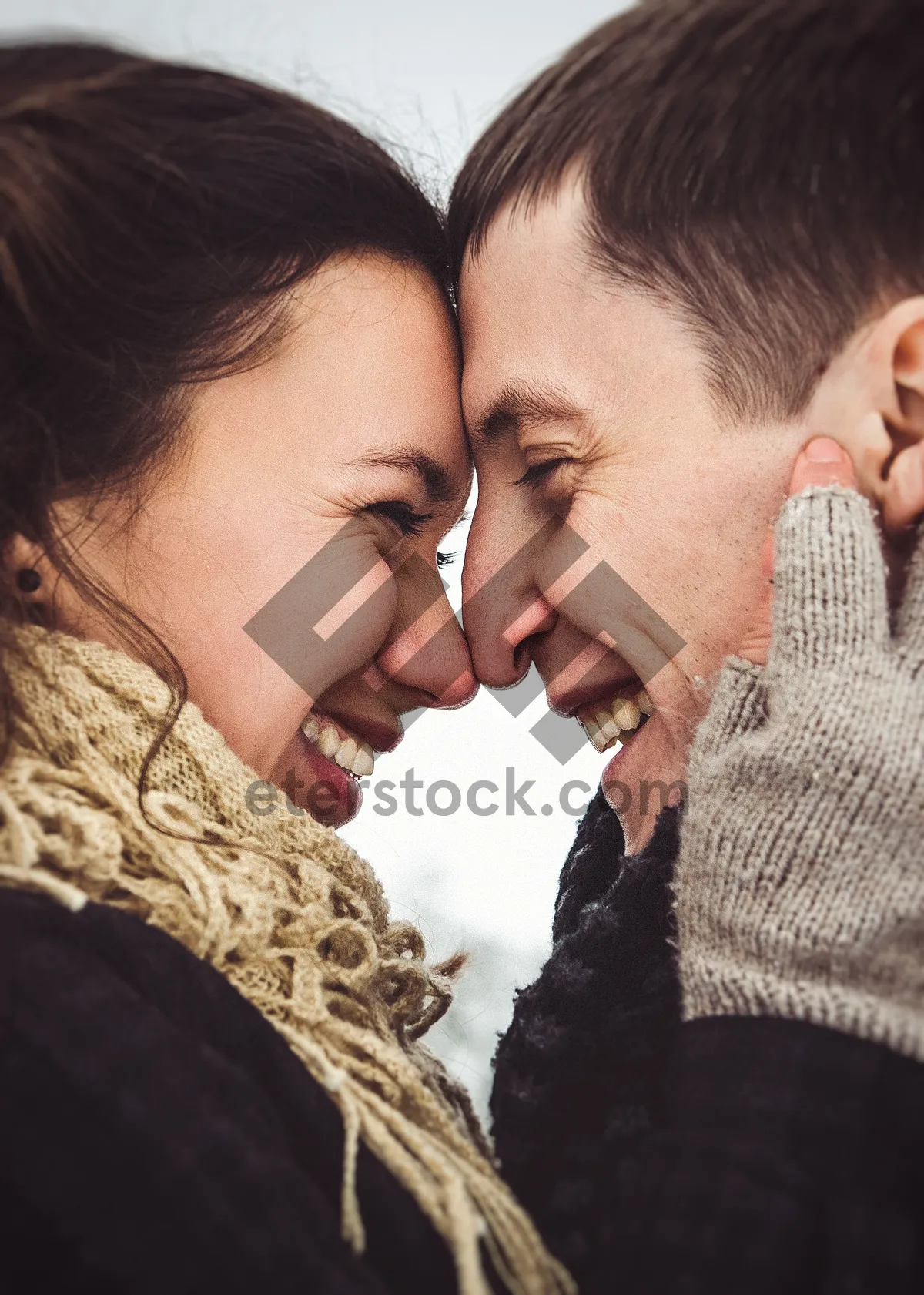 Picture of Happy Couple Smiling in Joyful Relationship Portrait