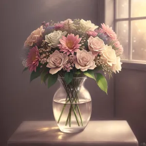 Elegant Pink Rose Vase Arrangement for Wedding Décor