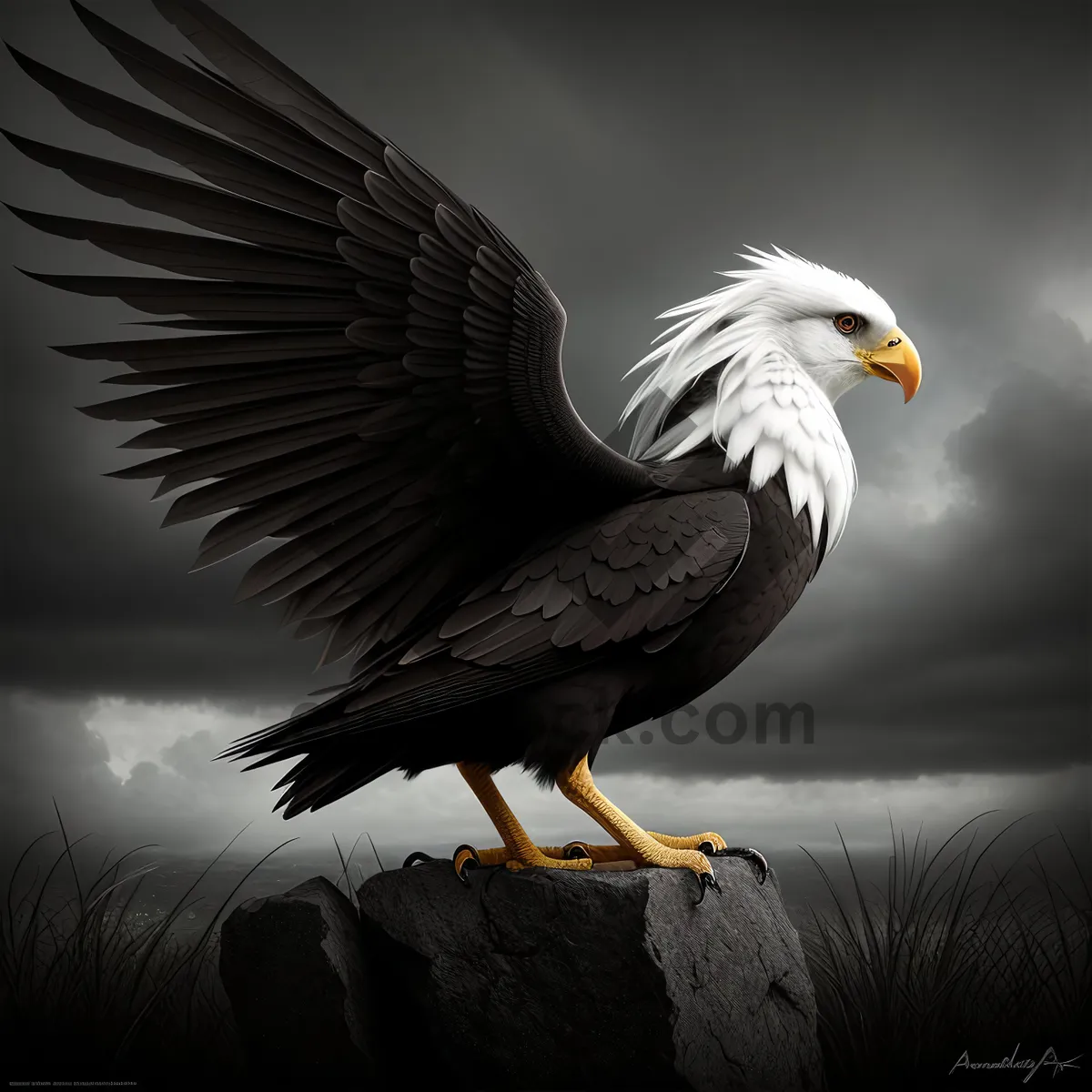 Picture of Bald Eagle Soaring with Majestic Wings