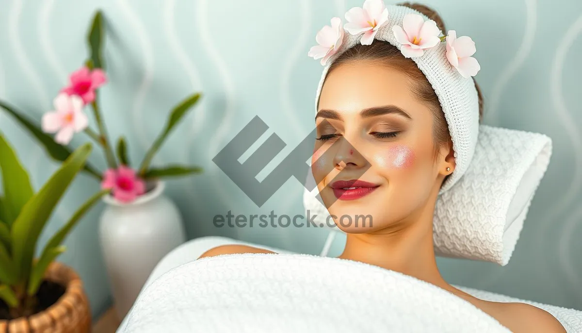 Picture of Beautiful woman with radiant skin at spa treatment