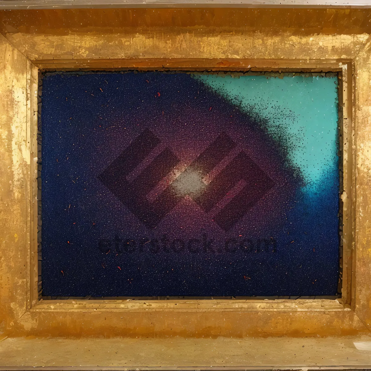 Picture of Vintage Grunge TV Frame on Aged Wooden Wall