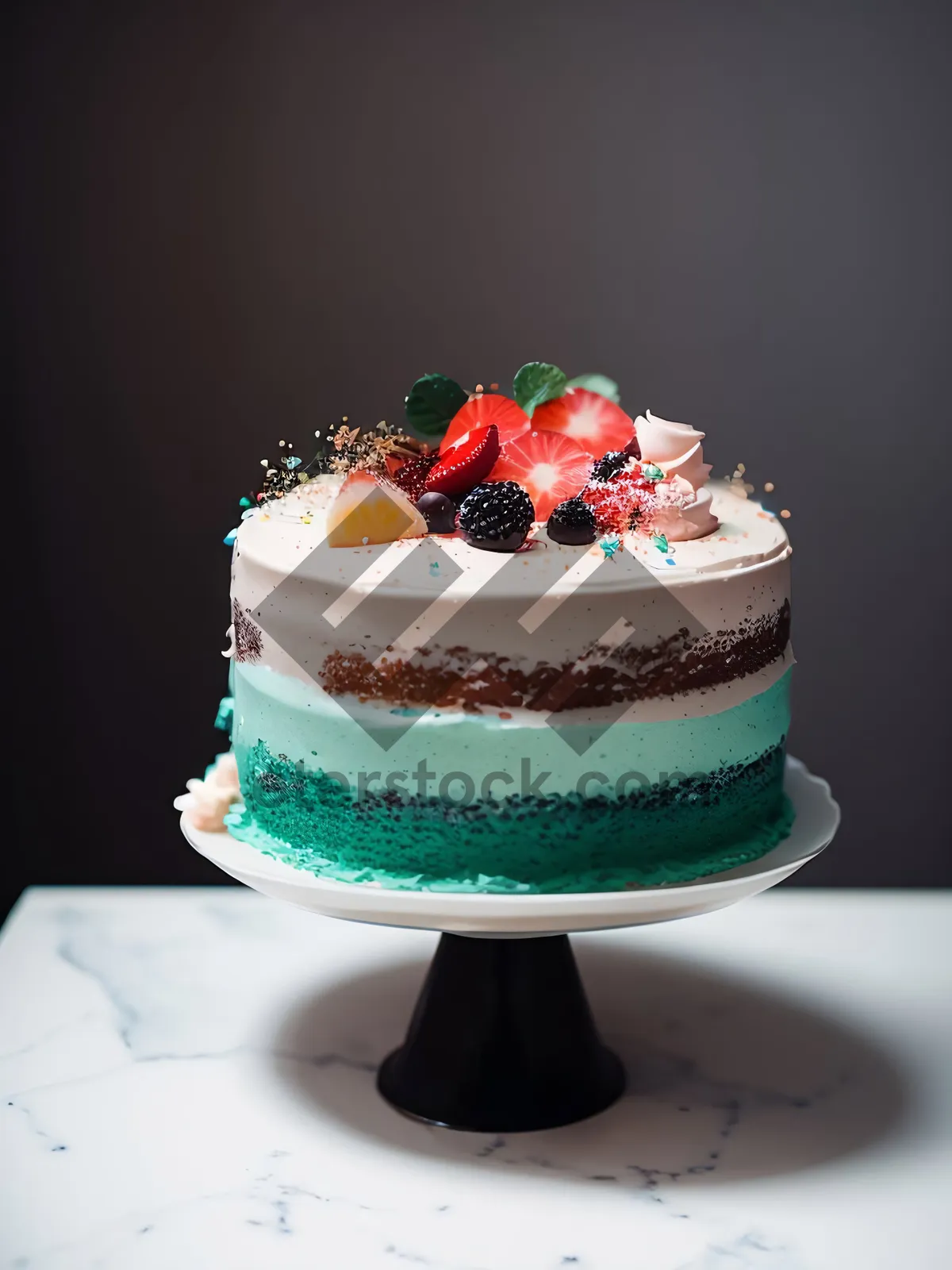 Picture of Delicious Berry Chocolate Trifle with Fresh Mint