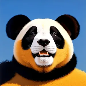 Cute Black Bear Mascot with Fur – Giant Panda