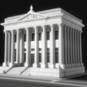 Classical columns grace historic government building