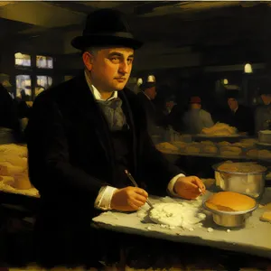 Happy man enjoying dinner at restaurant table.