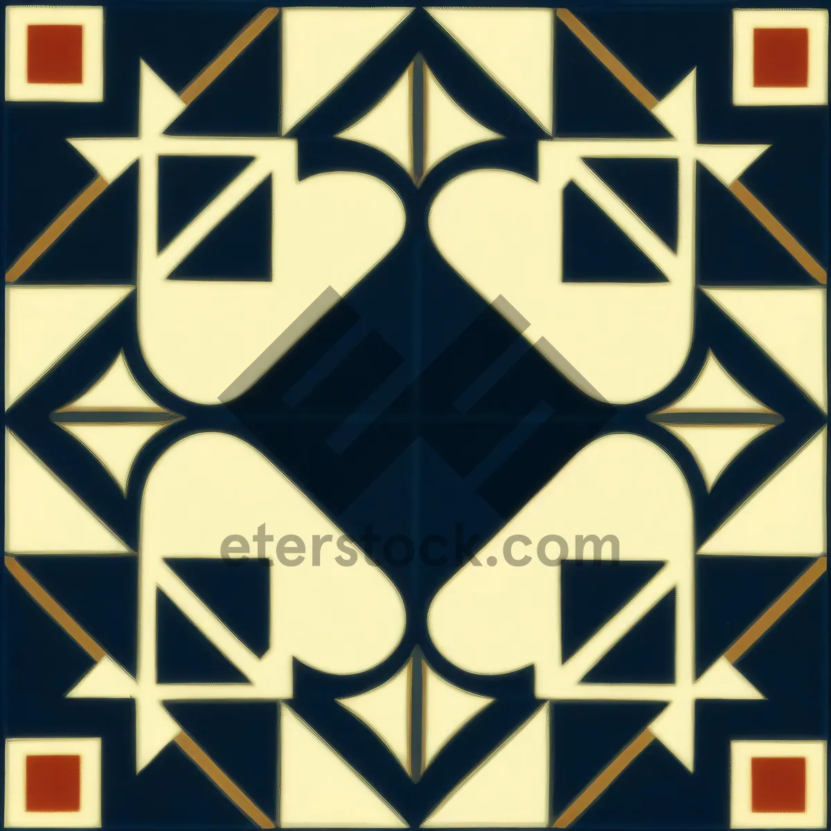 Picture of Decorative Retro Mosaic Pattern Wallpaper Design Element