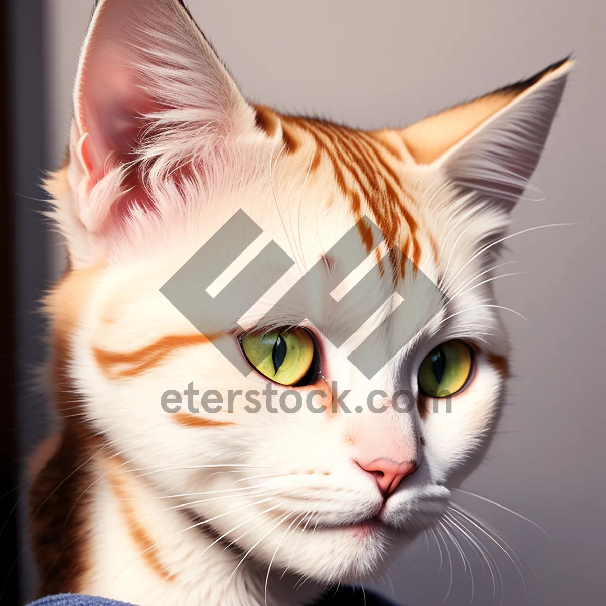 Picture of Curious Kitty with Adorable Whiskers - Domestic Cat Portrait