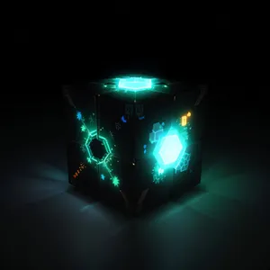 Black Glass Fractal 3D Icon