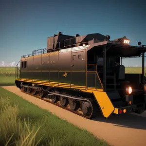 Steam locomotive powering through railway track