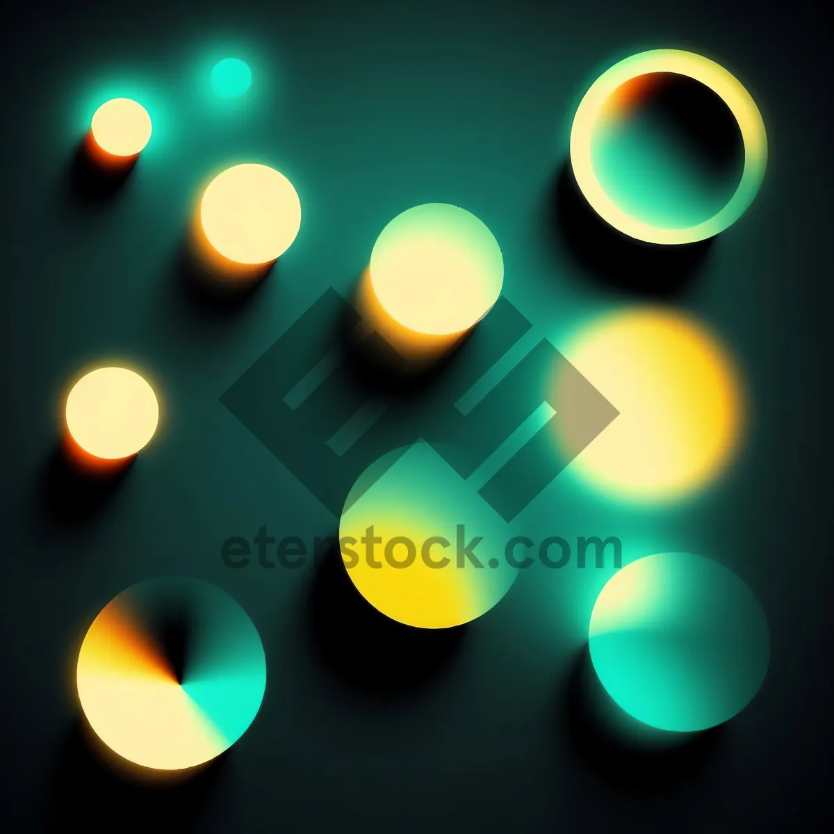 Picture of Bright Colorful Round Glass Buttons with Shiny Reflections