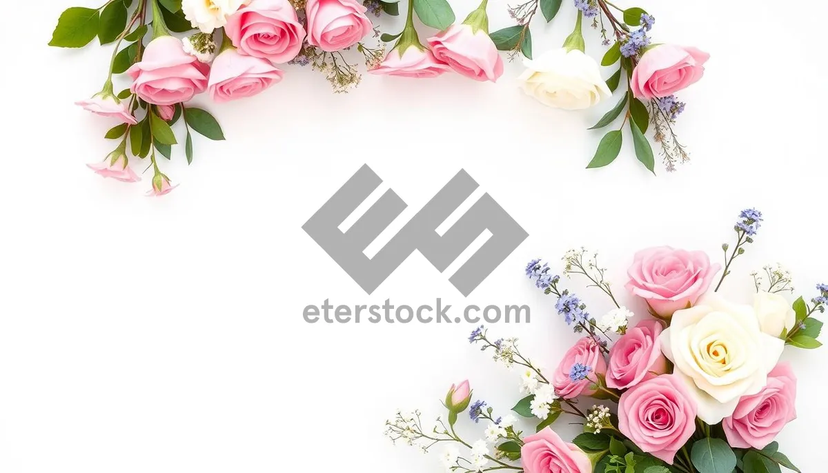 Picture of Floral pattern with retro elements and ornate shapes.