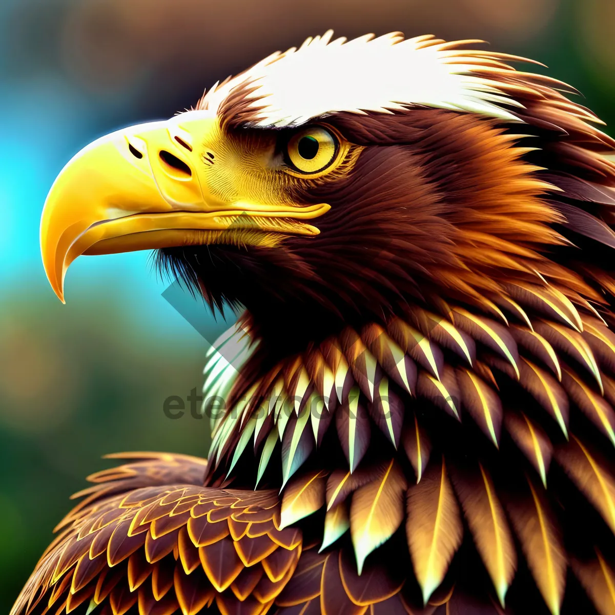 Picture of Wild Eagle Staring with Intensity