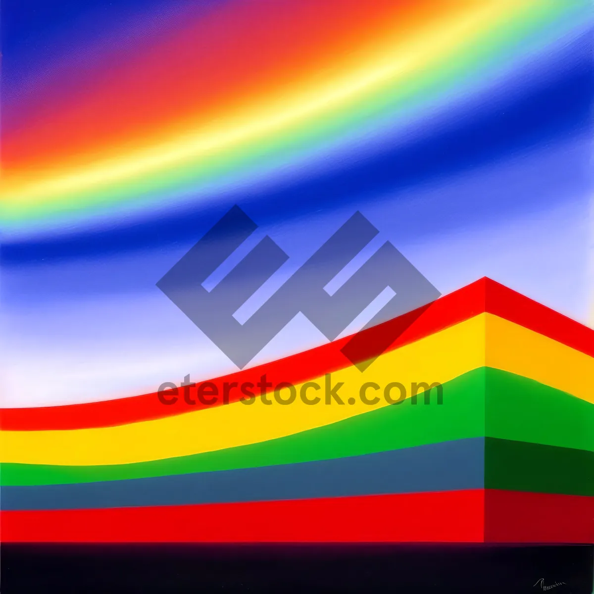 Picture of Futuristic Digital Rainbow Chaos Artistic Pattern Lightning Effect