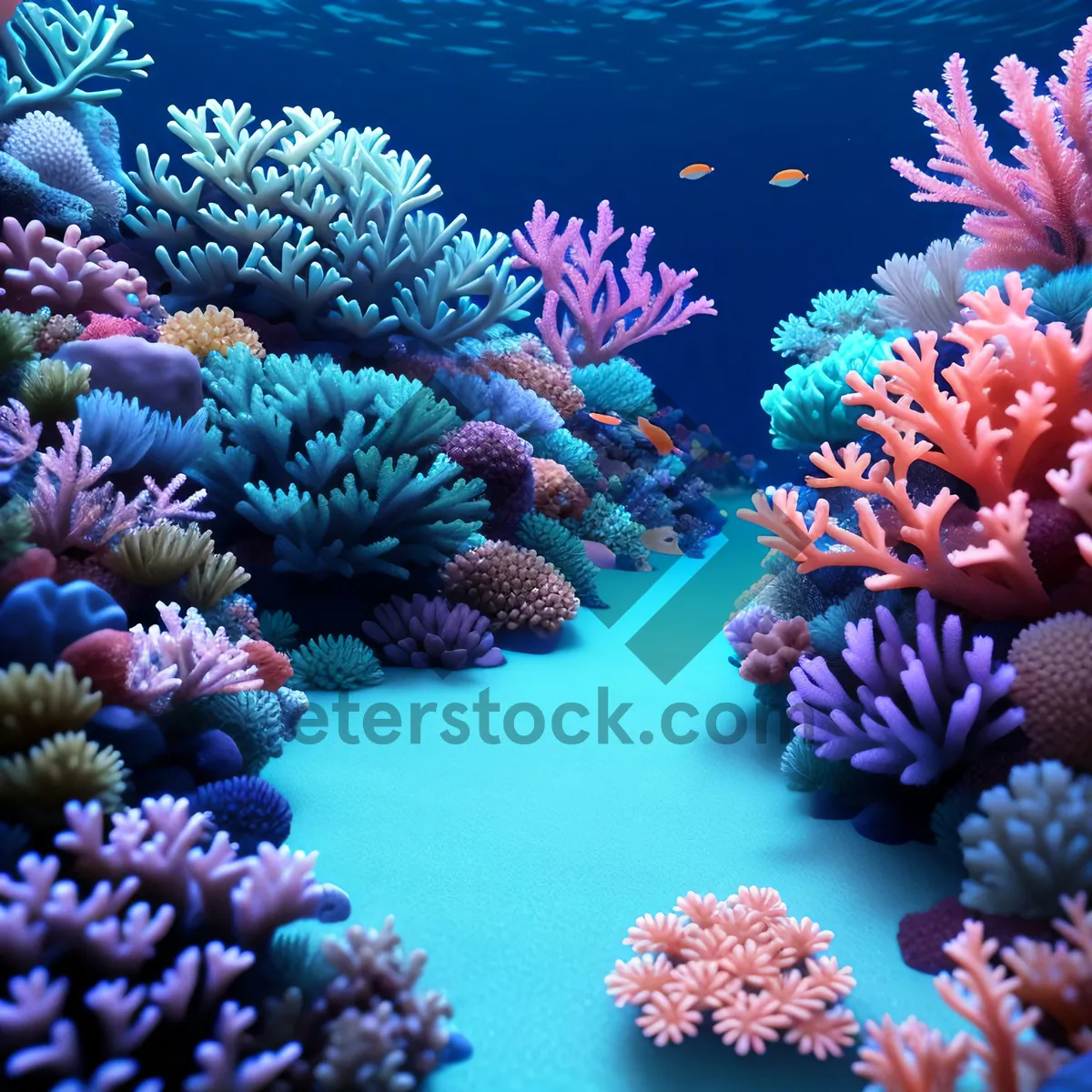 Picture of Colorful Coral Reef Teeming with Exotic Marine Life