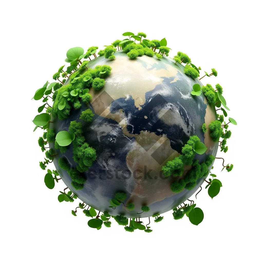 Picture of Global Eco Icon - Earth Globe Design Symbol