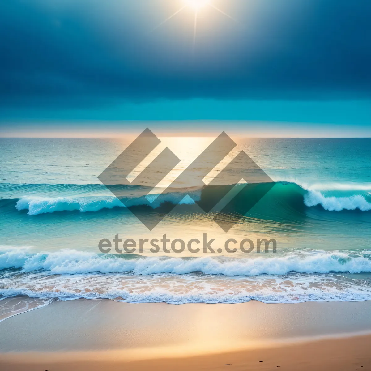 Picture of Tropical Beachscape: Pure Sunlit Shoreline Relaxation