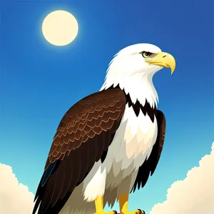 Bald Eagle soaring through the blue skies